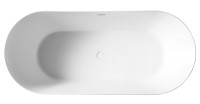 Акриловая ванна Abber AB9222-1.5 150x70 см, отдельностоящая, белая, овальная, с каркасом, со сливом-переливом