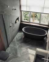 Душевая перегородка Maybahglass MGD-695-5ш 79 см, профиль хром матовый, стекло прозрачное