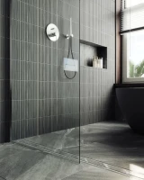 Душевая перегородка Maybahglass MGD-695-5ш 79 см, профиль хром матовый, стекло прозрачное