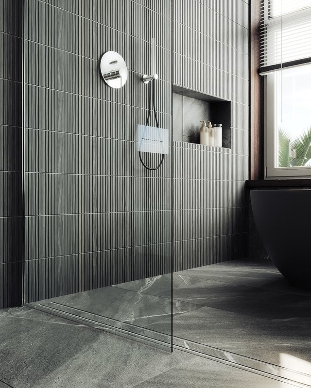 Душевая перегородка Maybahglass MGD-695-5ш 79 см, профиль хром матовый, стекло прозрачное
