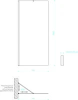 Душевая перегородка Maybahglass MGD-695-5ш 79 см, профиль хром матовый, стекло прозрачное