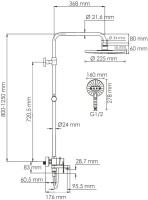 Душевая стойка Wasserkraft Mindel 8500 A185.067.059.WM белая