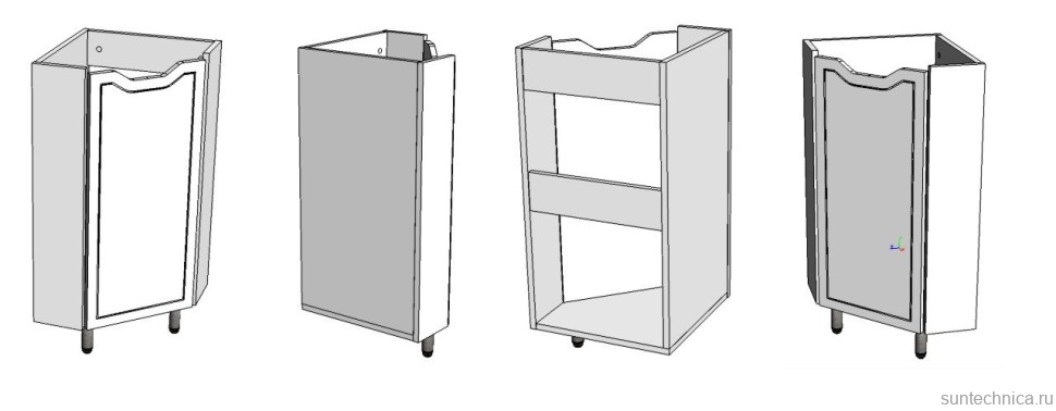 Тумба с раковиной Corozo Мирра 40 напольная, угловая, белая