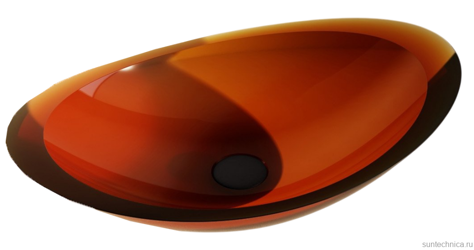 Накладная раковина Abber Kristall AT2808Opal 61 коричневая, овальная