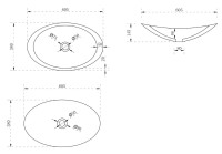 Накладная раковина Abber Kristall AT2808Opal 61 коричневая, овальная