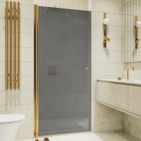 Душевая дверь в нишу Maybahglass MGD-812-3 90 см, профиль золото, стекло графит