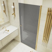 Душевая дверь в нишу Maybahglass MGD-812-3 90 см, профиль золото, стекло графит