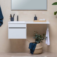Тумба с раковиной Aquanet Токио 48 1 ящик L