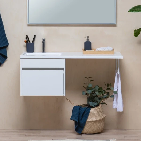 Тумба с раковиной Aquanet Токио 48 1 ящик L