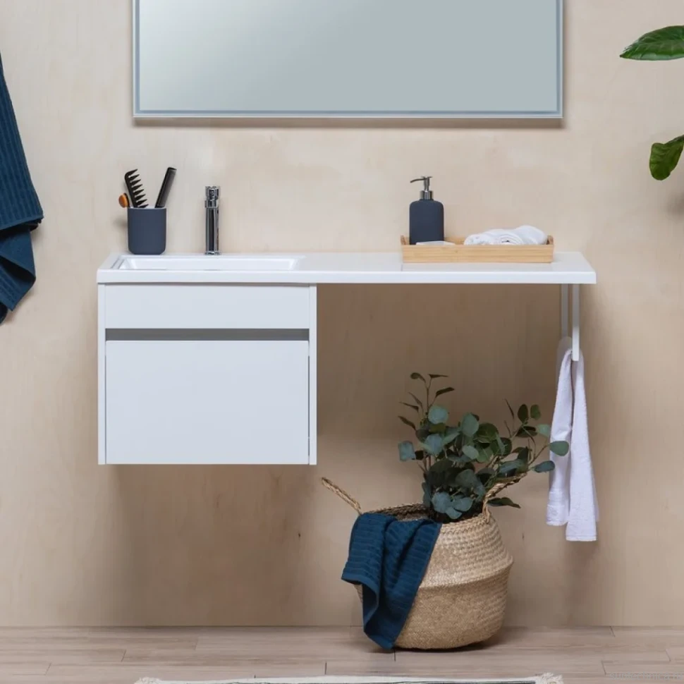 Тумба с раковиной Aquanet Токио 48 1 ящик L