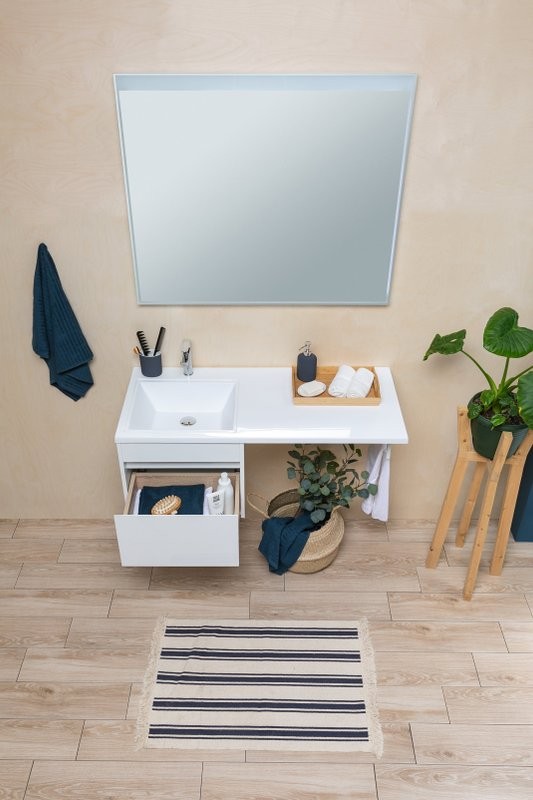 Тумба с раковиной Aquanet Токио 48 1 ящик L