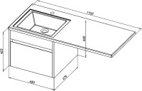 Тумба с раковиной Aquanet Токио 48 1 ящик L