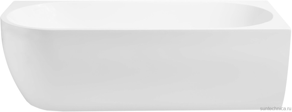 Акриловая ванна Aquanet Elegant B 260055 180x80 см, угловая, правая, отдельностоящая, белая матовая, асимметричная, на ножках, со сливом-переливом