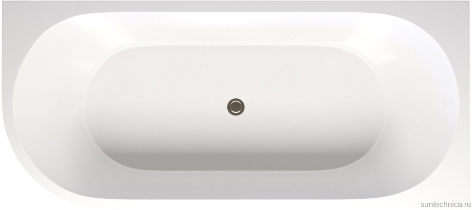 Акриловая ванна Aquanet Elegant B 260055 180x80 см, угловая, правая, отдельностоящая, белая матовая, асимметричная, на ножках, со сливом-переливом