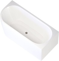 Акриловая ванна Aquanet Elegant B 260055 180x80 см, угловая, правая, отдельностоящая, белая матовая, асимметричная, на ножках, со сливом-переливом