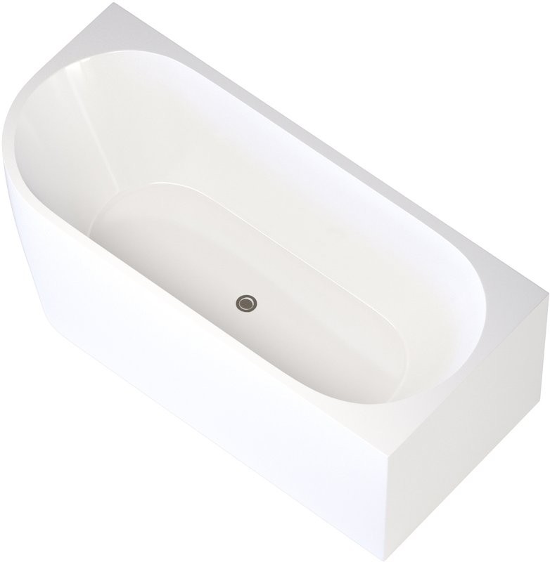 Акриловая ванна Aquanet Elegant B 260055 180x80 см, угловая, правая, отдельностоящая, белая матовая, асимметричная, на ножках, со сливом-переливом
