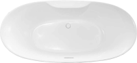 Акриловая ванна Vincea VBT-405B-1700 170x80 см, отдельностоящая, белая, овальная, с каркасом, со сливом-переливом