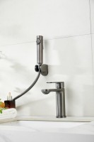 Комплект для раковины BELZ B713 B12713-3 с гигиеническим душем, оружейная сталь