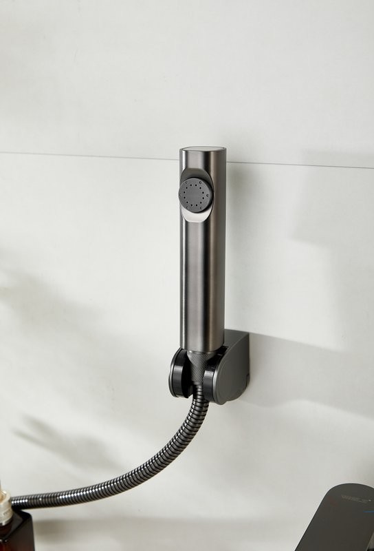 Комплект для раковины BELZ B713 B12713-3 с гигиеническим душем, оружейная сталь