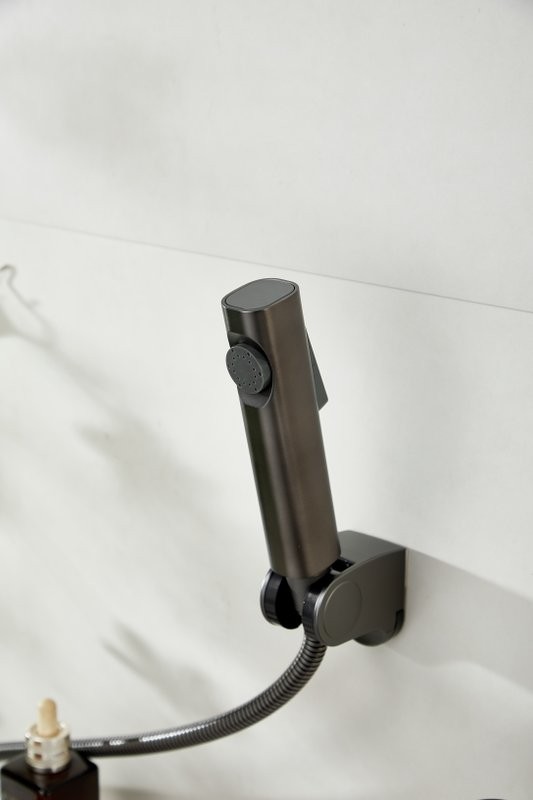 Комплект для раковины BELZ B713 B12713-3 с гигиеническим душем, оружейная сталь