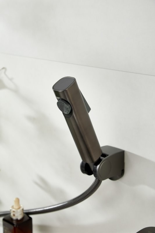 Комплект для раковины BELZ B713 B12713-3 с гигиеническим душем, оружейная сталь