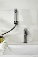 Комплект для раковины BELZ B713 B12713-3 с гигиеническим душем, оружейная сталь