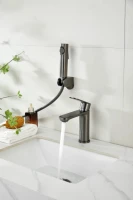Комплект для раковины BELZ B713 B12713-3 с гигиеническим душем, оружейная сталь