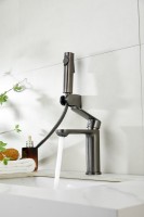 Комплект для раковины BELZ B713 B12713-3 с гигиеническим душем, оружейная сталь