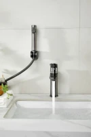 Комплект для раковины BELZ B713 B12713-3 с гигиеническим душем, оружейная сталь