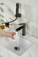 Комплект для раковины BELZ B713 B12713-3 с гигиеническим душем, оружейная сталь