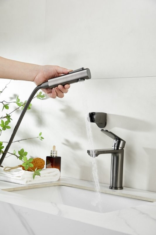 Комплект для раковины BELZ B713 B12713-3 с гигиеническим душем, оружейная сталь