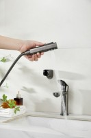 Комплект для раковины BELZ B713 B12713-3 с гигиеническим душем, оружейная сталь