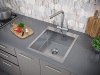 Комплект Мойка Paulmark Kroner PM214551-BS брашированная нержавеющая сталь + Измельчитель Intenso