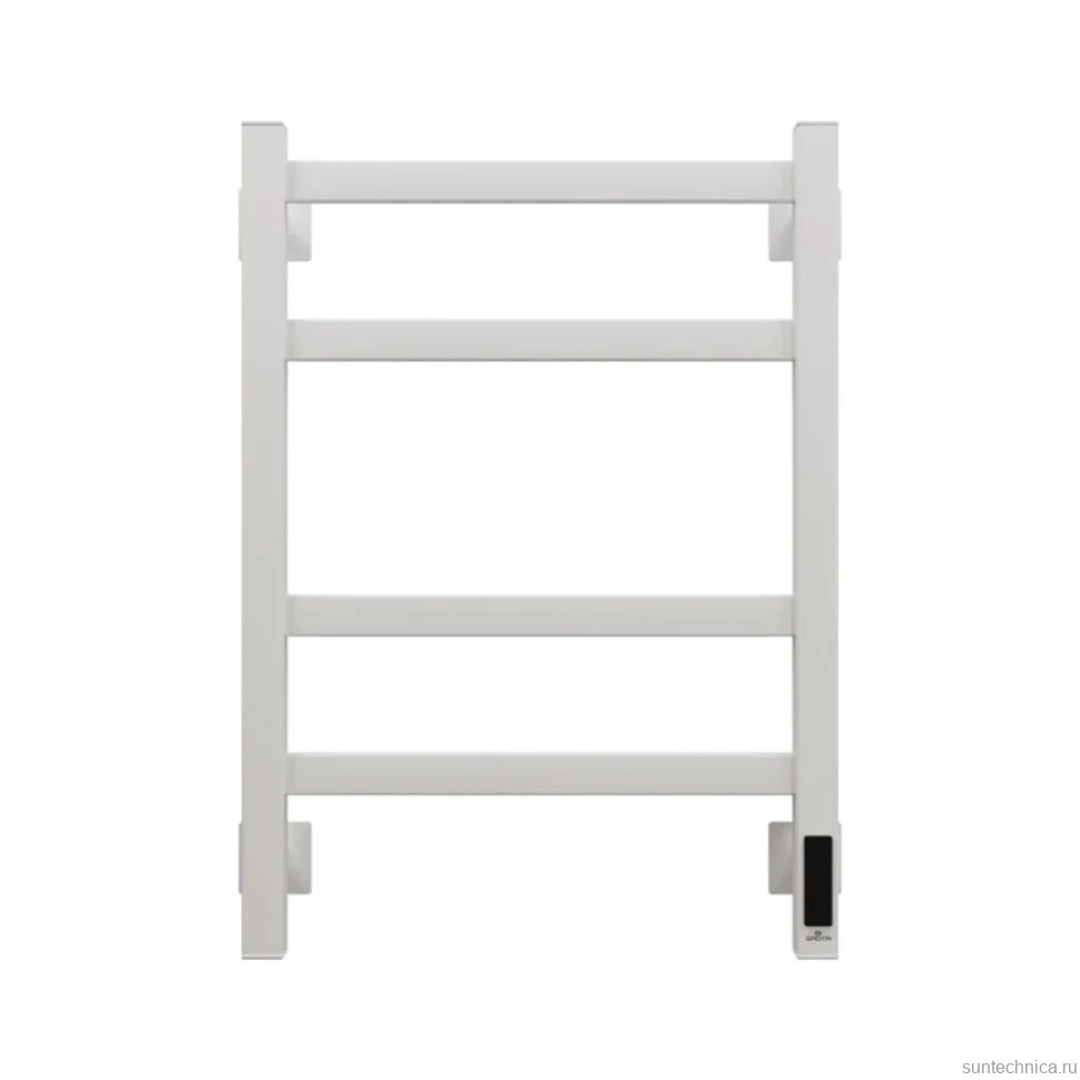 Полотенцесушитель электрический Grota Nosto 430х600 RAL9016 EL 60x45 см, подключение справа, слева, скрытое подключение справа, матовый белый, лесенка, из стали