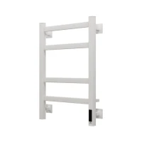 Полотенцесушитель электрический Grota Nosto 430х600 RAL9016 EL 60x45 см, подключение справа, слева, скрытое подключение справа, матовый белый, лесенка, из стали
