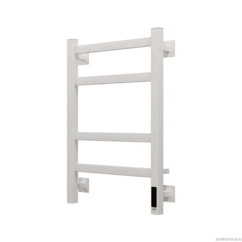 Полотенцесушитель электрический Grota Nosto 430х600 RAL9016 EL 60x45 см, подключение справа, слева, скрытое подключение справа, матовый белый, лесенка, из стали