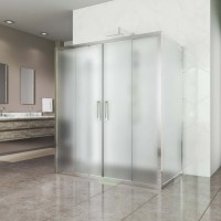 Душевой уголок Kubele DE019 R4U-MAT-CH 140х80 см, профиль хром