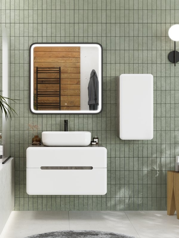 Мебель для ванной комнаты Art&Max Genova 80 подвесная, 2 ящика, бетон бромо