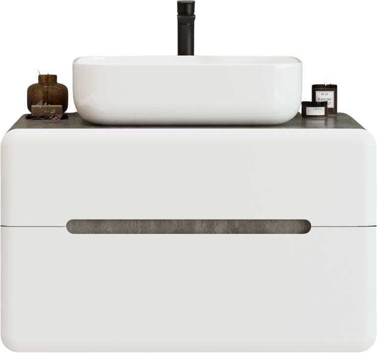 Мебель для ванной комнаты Art&Max Genova 80 подвесная, 2 ящика, бетон бромо