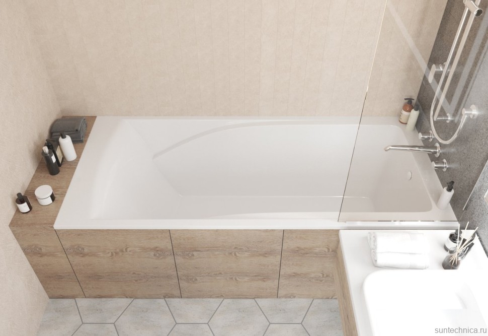 Ванна из искусственного камня Marmo Bagno София 170x75 см, пристенная, белая, на ножках