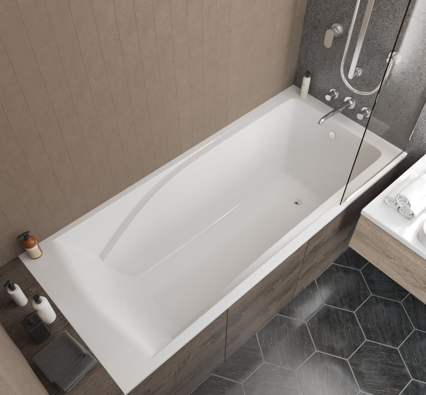 Ванна из искусственного камня Marmo Bagno София 170x75 см, пристенная, белая, на ножках