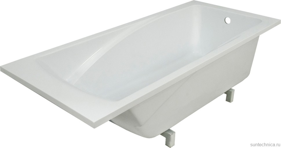 Ванна из искусственного камня Marmo Bagno София 170x75 см, пристенная, белая, на ножках
