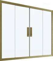 Шторка на ванну Kubele DE019 P4-CLN-BR 215х150 см, профиль бронза