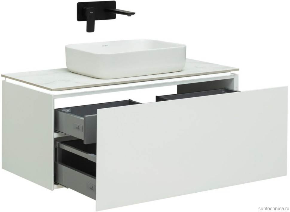 Тумба под раковину Allen Brau Infinity 100 1+1, подвесная, белый матовый