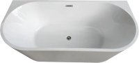 Акриловая ванна Ceruttispa Vettore L 170x75 см, пристенная, белая, овальная, на ножках, со сливом-переливом