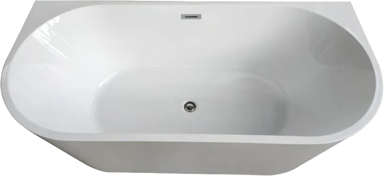 Акриловая ванна Ceruttispa Vettore L 170x75 см, пристенная, белая, овальная, на ножках, со сливом-переливом