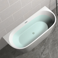 Акриловая ванна Ceruttispa Vettore L 170x75 см, пристенная, белая, овальная, на ножках, со сливом-переливом