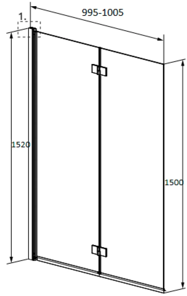 Шторка на ванну Radaway Essenza New PND I 100 L