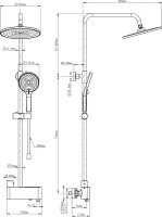 Душевая стойка Wonzon & Woghand WW-B3110-MB матовая черная