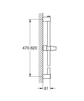 Душевой гарнитур GROHE Tempesta 110 со штангой 60 см и полочкой, хром (26638003)